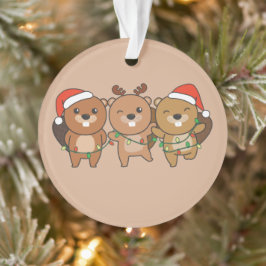 Ornamento Salva de Natal de Beaver Animais de Natal