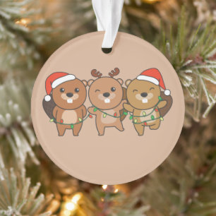 Ornamento Salva de Natal de Beaver Animais de Natal