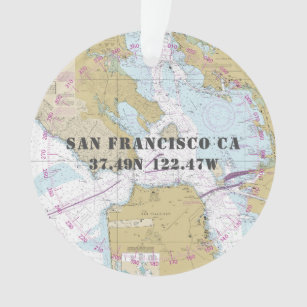 Ornamento San Francisco CA 2-Sided náutico comemorativo
