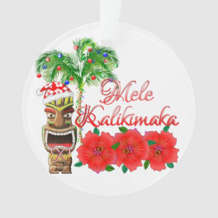 Ornamento Santa Claus Tiki Mele Kalikimaka
