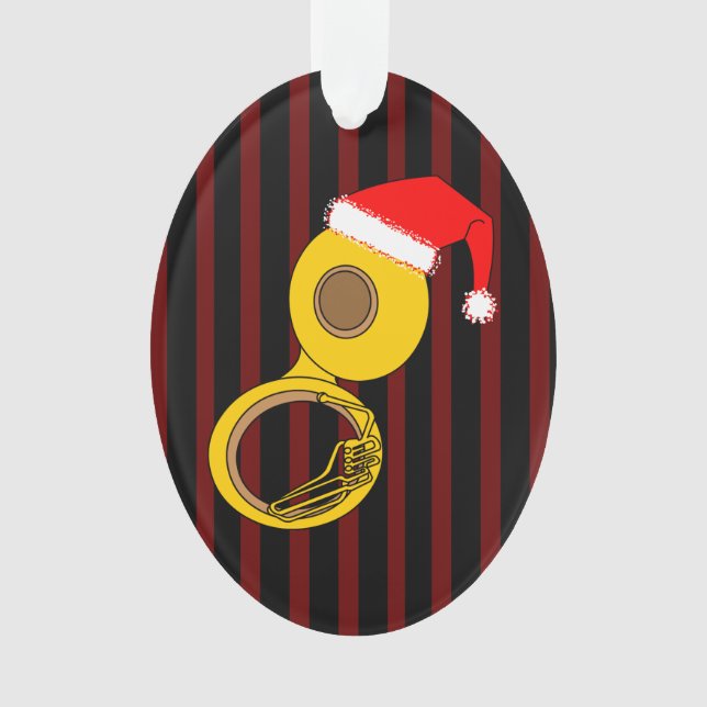Ornamento Santa Hat Tuba Stripes (Frente)