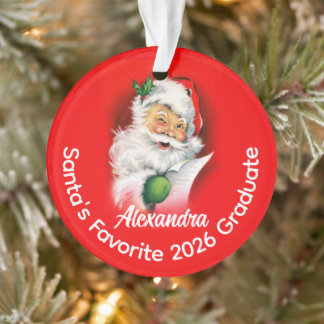 Ornamento Santa's Favorite Custom Class of 2026 Graduate