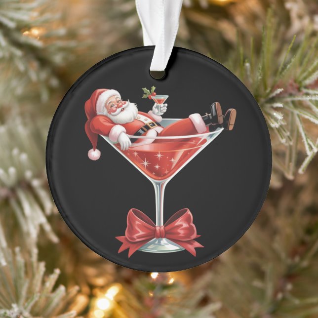 Ornamento Santa's Hot Mess Christmas Martini Funny Santa  (Árvore)