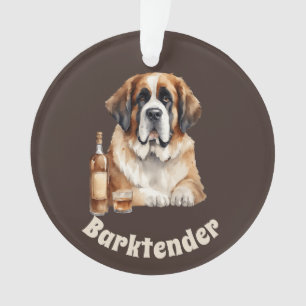 Ornamento Santo Bernard Dog Barktender Extraordinair