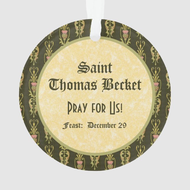 Ornamento Santo Tomás Becket com Espada na Mitra (P 005) (Verso)