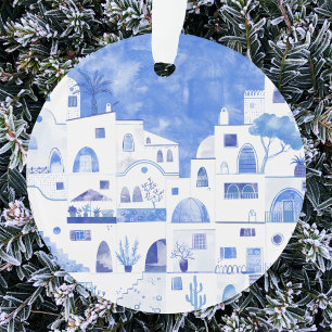Ornamento Santorini Grécia Watercolor