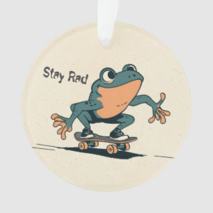 Ornamento Sapo de Skate – Fofa Arte de Animal de Desenho Ani