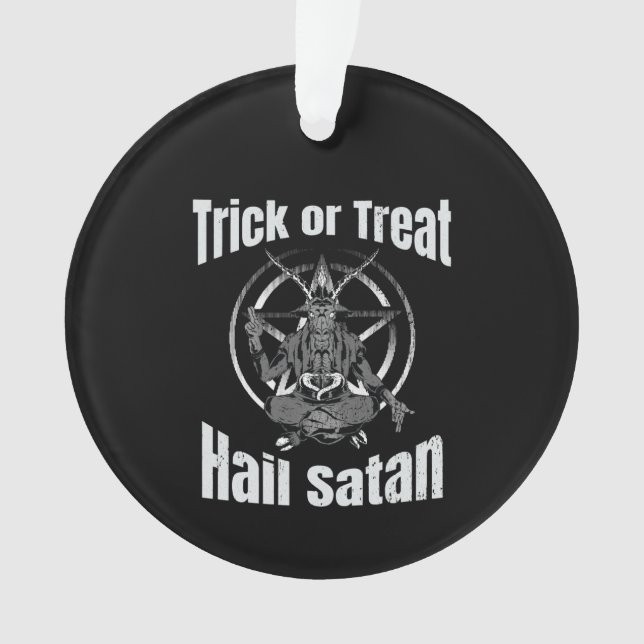 Ornamento Satã de granizo Pentagram Goat Halloween (Frente)