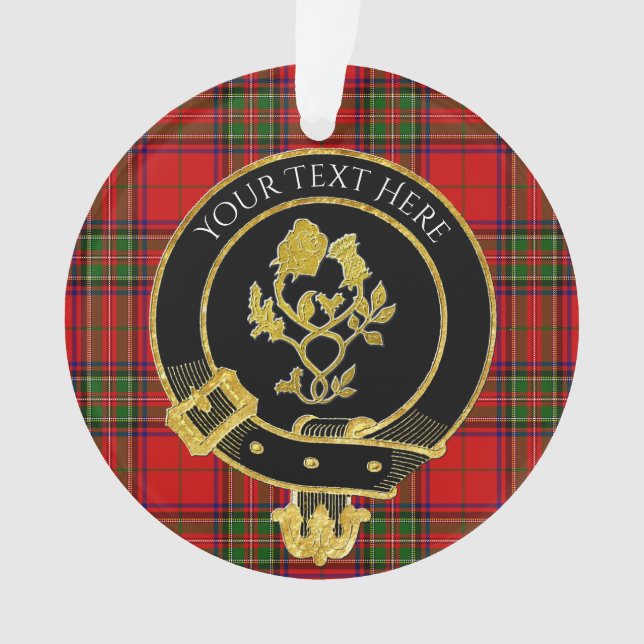 Ornamento Scottish Clan Crest Rosa Thistle Tartan Ornament (Frente)