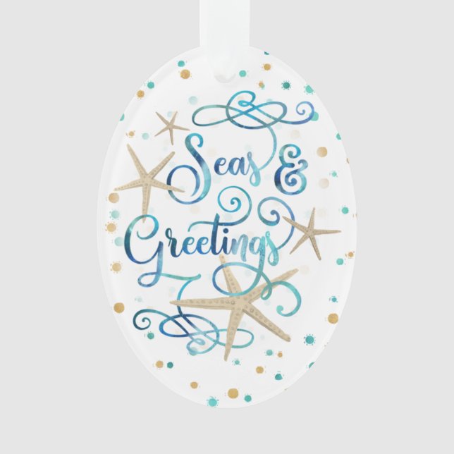 Ornamento SEAsons da praia tropical Saudações Foto opcional (Frente)