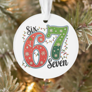 Ornamento Seis Sete 67 6 7 Natal Meme Luzes de Natal Engraça