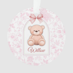 Ornamento Selvagem   Design de Enfermeiro de Urso Rosa Perso