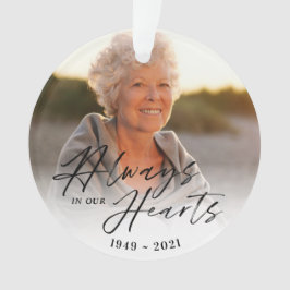 Ornamento Sempre em nossos corações Foto Memorial Keepsasasa