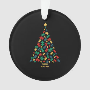 Ornamento Sensibilização para o autismo da árvore de natal a