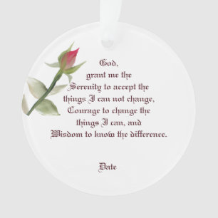 Ornamento Serenity Prayer Ornament com um Rosa