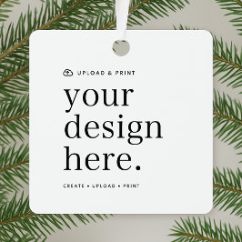 Ornamento Seu Design Carregue Quadrado de Metal