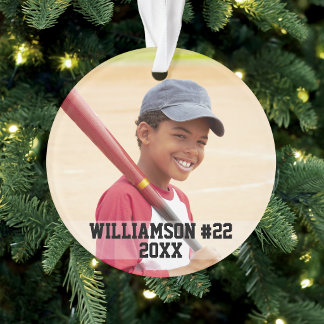 Ornamento Seu Foto Personalizado de Beisebol ou Seu Esporte