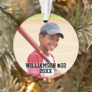 Ornamento Seu Foto Personalizado de Beisebol ou Seu Esporte