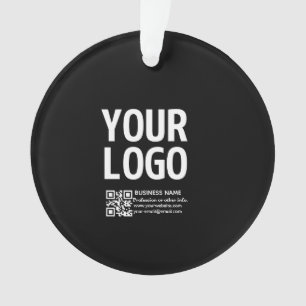 Ornamento Seu logotipo com código QR e texto editáveis