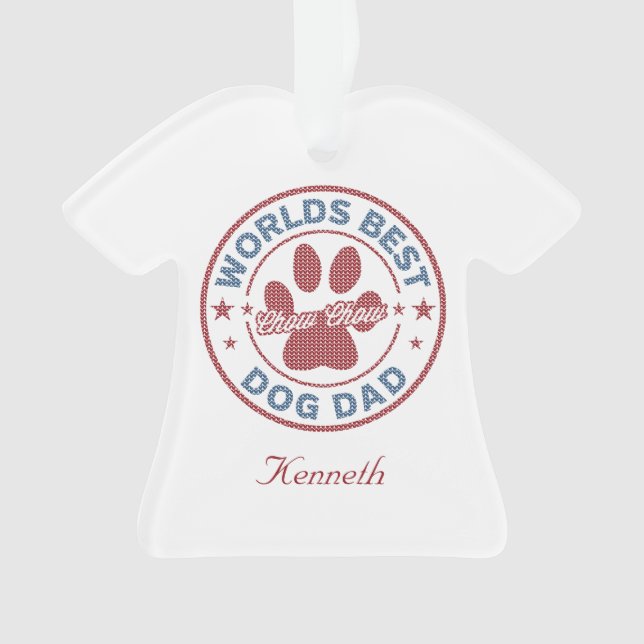 Ornamento Seu nome é Pai de cão Chow Chow Ugly Sweater (Frente)