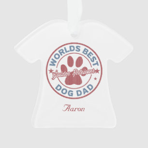 Ornamento Seu nome Pai de cachorro Ouro para sempre doce fei