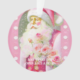 Ornamento Shabby Rose Chic Pink Santa Romantic Santa