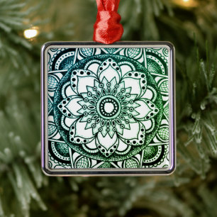Ornamento Sharpie Mandala Verde e Azul