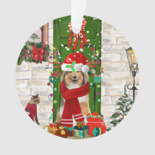 Ornamento Sheltie Dog Natal