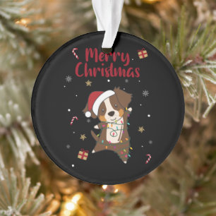 Ornamento Shepherd australiano Feliz Natal Inverno