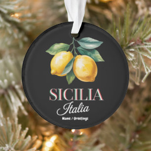Ornamento Sicília Itália Orgulhosos Limões Italianos Frescos