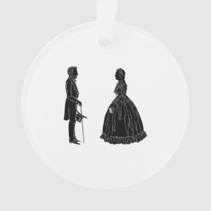 Ornamento silhueta de abraham lincoln mary todd lincoln