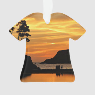 Ornamento Silhuettes Sunset de Casal e Cão Vivid Beach
