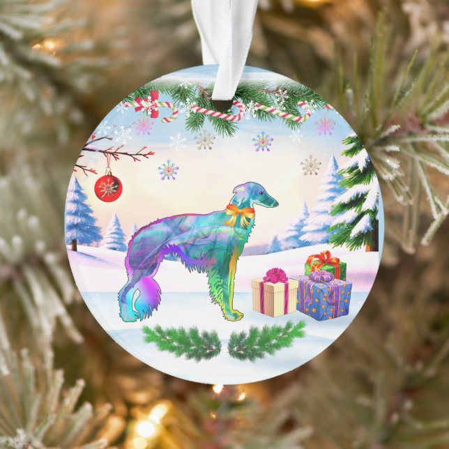 Ornamento Silken Windhound Natal (Árvore)