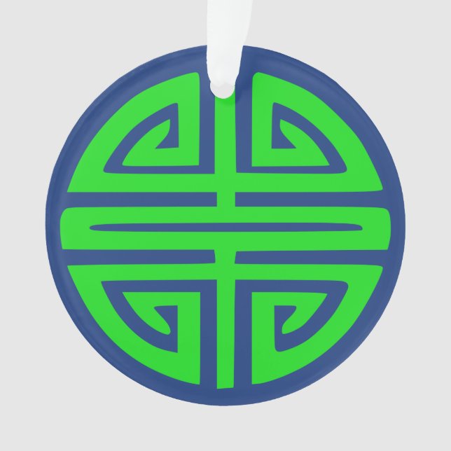 Ornamento Símbolo de prosperidade chinês verde (Frente)