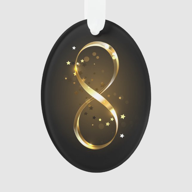 Ornamento Símbolo Infinity do ouro (Frente)