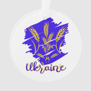 Ornamento Símbolo nacional ucraniano trizub feito de orelha