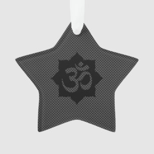 Ornamento Símbolo OM Espiritualidade Lotus em Estilo de Fib