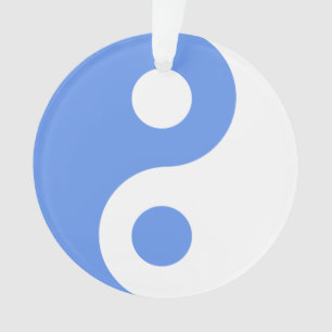 Ornamento Símbolo Yin Yang Azul Centáurea