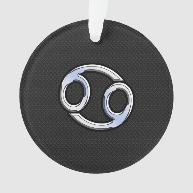 Ornamento Símbolo Zodiac de Estilo Cromo Cancer (Frente)