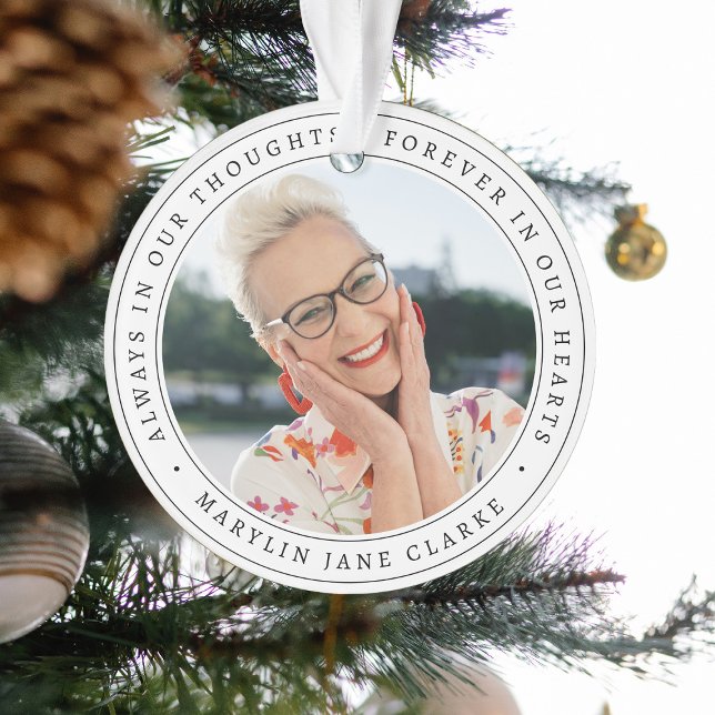 Ornamento Simple Memorial Foto de Natal (Criador carregado)
