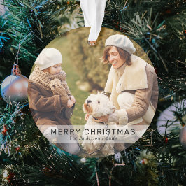 Ornamento Simples 2 Foto Personalizada Feliz Natal