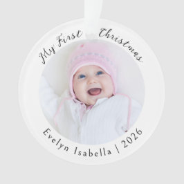 Ornamento Simples Minimalista Elegante Primeiro Natal do Beb