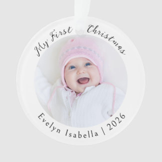 Ornamento Simples Minimalista Elegante Primeiro Natal do Beb