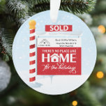 Ornamento Sinal de Natal Imobiliário<br><div class="desc">Sinal vendido de Enfeites de natal Real Estate é uma maneira divertida e festiva de enviar cartões de natal para seus clientes. Os cartões de Natal correspondentes estão disponíveis. Personalize com seu logotipo e nomes.</div>