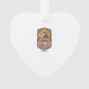 Ornamento Sinal de Segurança Jesus Etiqueta de Aviso Sinal d