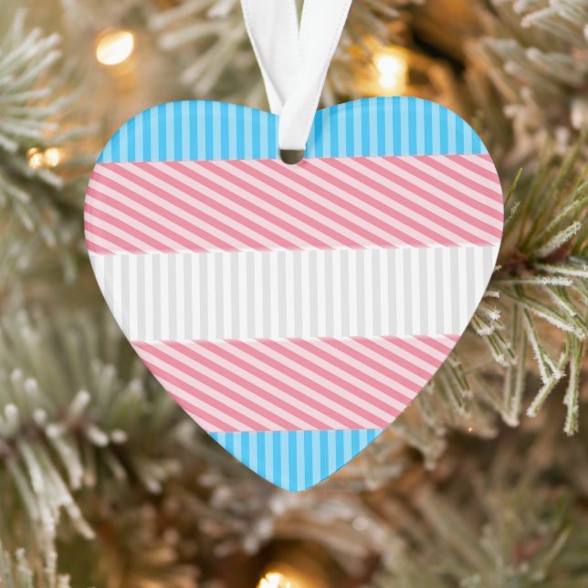 Ornamento Sinalizador do Abstrato Transgender Pride Stripe F (Árvore)