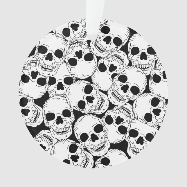 Ornamento Skeleton assustador Skulls Gótico Halloween (Frente)