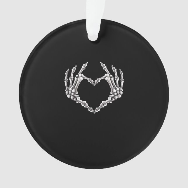 Ornamento Skeleton Heart And Hands Gothic Halloween Costume (Frente)