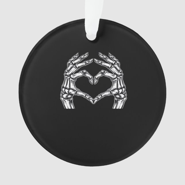 Ornamento Skeleton Heart Hands Sign Halloween Figurume Basic (Frente)
