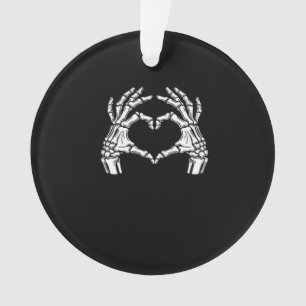 Ornamento Skeleton Heart Hands Sinal Halloween Figurume Vira